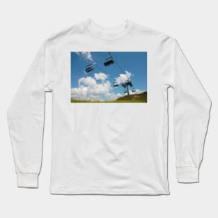 Ski Lift on Monte Zoncolan in Summer Long Sleeve T-Shirt